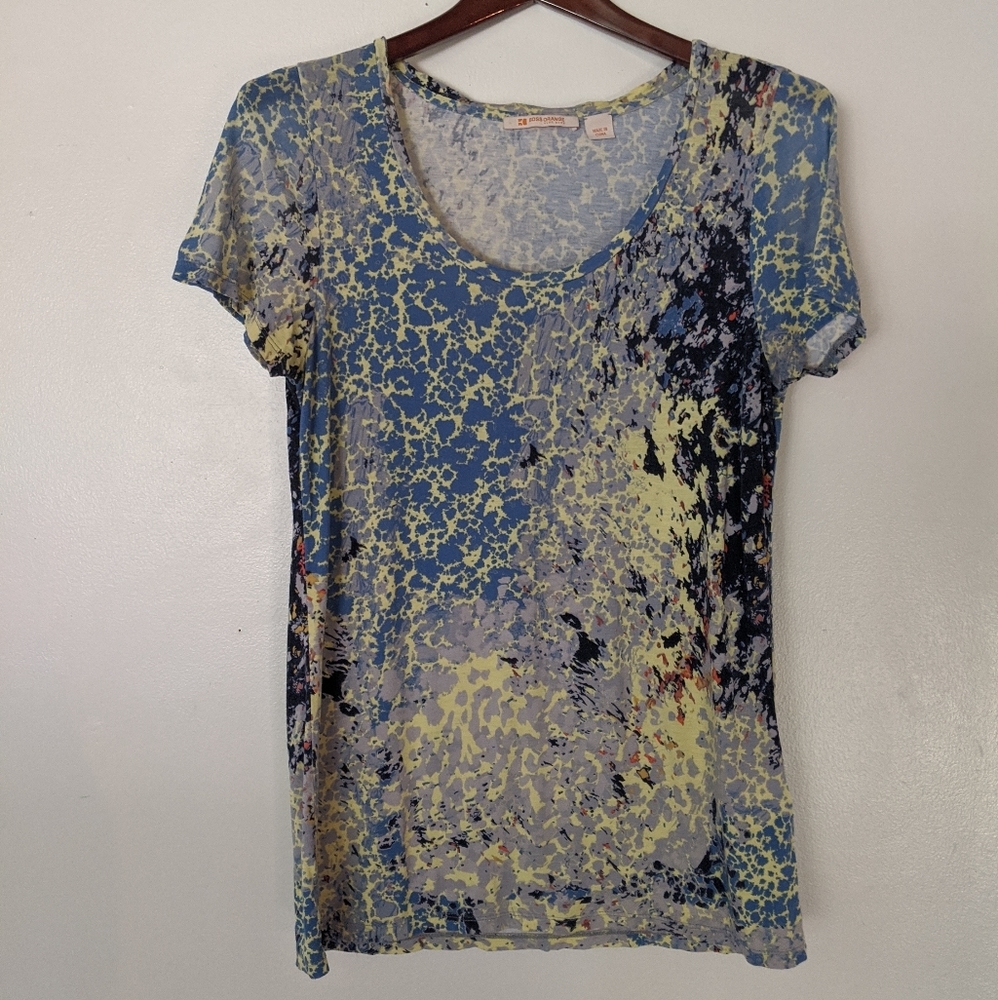 Hugo Boss orange short sleeve shirt splash art